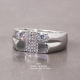 Sterling Silver Rings With Stones Simulated Diamond Anniversary Male Engagement Rings High Quality - GQTORCH Jewelry