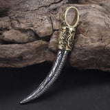 Real S925 Silver Vintage Wolf Tooth Pendant Necklace for Men Punk Rock Hiphop Fashion Animal Amulet Jewelry