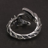 Solid 925 Sterling Silver Jewelry Mens Ring With Garnet Natural Stone Scorpion Male Openning Ring - GQTORCH Jewelry