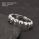 925 Sterling Silver Cool Couple Rings Retro Punk Rock Style Skull Rings For Men and Women - GQTORCH Jewelry