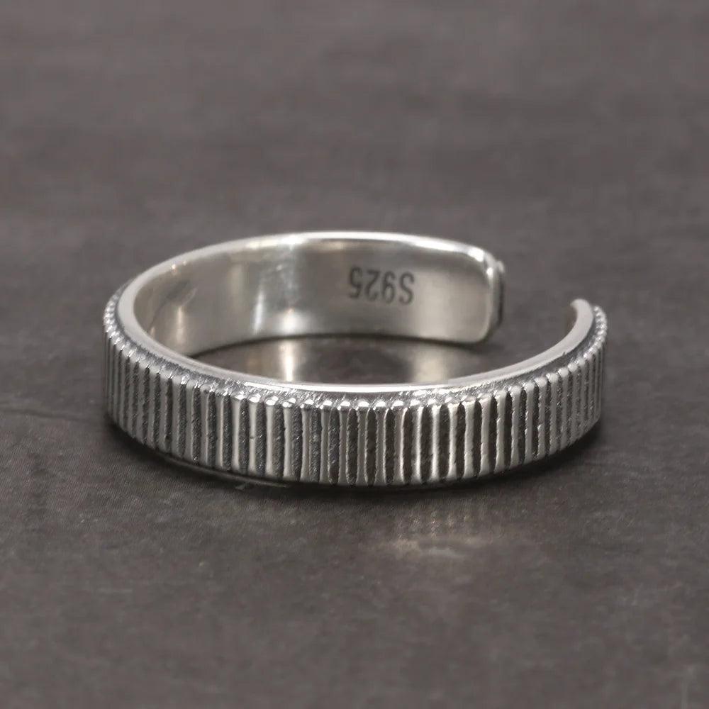 Original Design Ring Women's Simple 925 Sterling Silver Adjustable End Ring Retro Jewelry - GQTORCH Jewelry