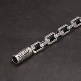 Solid 925 Sterling Silver Vintage Rattan Lace Bracelet For Men Safety Buckle Handmade Viking Mens Jewelry - GQTORCH Jewelry