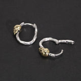 S925 Sterling Silver Skull Gold Plated Hoop Earrings Vintage Punk Earrings Men and Women Jewelry - GQTORCH Jewelry