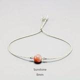 Handmade Moonstone Bracelet Thin Rope With Natural Crystal 925 Sterling Silver Beads Personalized Bracelets For Women - GQTORCH Jewelry