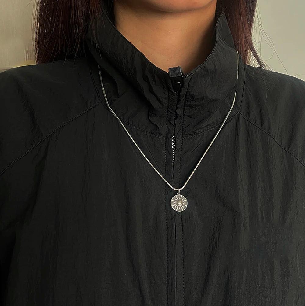 Real S925 Sterling Silver Vintage Personalized Sun, Moon, Stars, Couple Necklace Pendant Jewelry - GQTORCH Jewelry