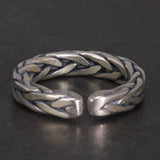 Real 925 Sterling Silver Braided Rings Viking Jewelry Retro Punk Rock Adjustable Size 6-9 - GQTORCH Jewelry
