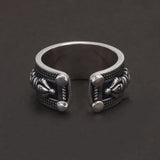 925 Sterling Silver Six Word Mantra Vajra Ring for Men Women Auspicious Knot Vintage Retro Buddhist Spiritual Protection Jewelry