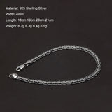New Fashion 925 Sterling Silver Cuban Link Chain Bracelet Necklace for Men Women 4mm Wide Punk Retro Trending Party Jewelry