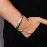 Sanskrit Six Words Bangles For Women And Men 999 Pure Silver Opening Cuff Bracelet Lovers Om Mani Padme Hum Buddhism Jewelry - GQTORCH Jewelry