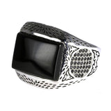 Real Pure 925 Sterling Silver Rings Retro Vintage Cool Turkey Ring For Men Mens Rings With Stones Turkish Jewelry Anel Masculino - GQTORCH Jewelry