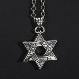 Real 925 Sterling Silver Star of David Men's Pendant Six Pointed Religious Amulet Symbol Necklace Fine Jewelry - GQTORCH Jewelry