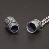 Sterling Silver 999 Vajra Pestle Amulet Charm Om Mani Padme Hum Pendant Necklace Openable Gawu Box Buddhist Jewelry - GQTORCH Jewelry