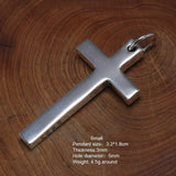 Real Solid 925 Sterling Silver Cross Pendant For Men And Women Smooth High Polishing Simple Design Jesus Christ Jewelry - GQTORCH Jewelry