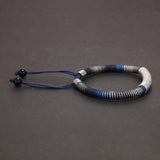 Men's Handwoven Rope Bracelet 999 Sterling Silver Tube Heart Sutra Carved Curved Lucky Rope Adjustable Chain Religious Jewelry - GQTORCH Jewelry