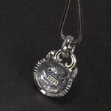 Real S925 Sterling Silver Garnet Pendant Owl Necklace Men's and Women's Retro Jewelry - GQTORCH Jewelry
