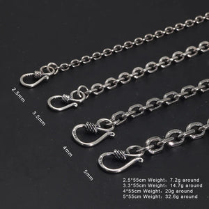 Real Pure 925 Sterling Silver Necklaces For Men And Women Vintage Viking Link Chain Punk Jewellery