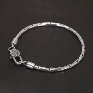 Sterling Silver 925 Jewelry Bamboo Chain Bracelet Sweater Necklace Vintage Fine Jewllery