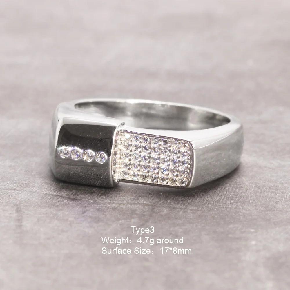 Sterling Silver Engagement Rings Micro Pave Cz Hip Hop Pinky Designer Wedding Rings Fine Jewellery - GQTORCH Jewelry