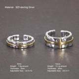 S925 Sterling Silver Thai Silver Ring Vintage Men's and Women's Wide Cross Ring Opening Adjustable Jewelry - GQTORCH Jewelry