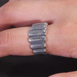 S925 Sterling Silver Geometric Chunky Rins for Women Men Pumpkin Shaped Unique Design Quirky Halloween Jewelry Gift - GQTORCH Jewelry