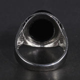 Real Pure 925 Silver Rings Cool Antique Turkey Ring For Men With Natural Stone Oval Black Onyx Turkish Jewellery Anelli Uomo - GQTORCH Jewelry