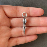Real 925 Sterling Silver Small Vajra Pendant For Men and Women Buddhism Prayer Bouddha Jewelery - GQTORCH Jewelry