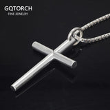 Real Solid 925 Sterling Silver Cross Pendant For Men And Women Smooth High Polishing Simple Design Jesus Christ Jewelry - GQTORCH Jewelry
