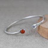 Real 925 Sterling Silver Women Cuff Bracelets Bangle Fish Engraved Natural Lapis Inlaid Tibetan Buddhism Jewelry - GQTORCH Jewelry