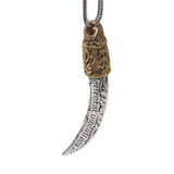 Real Pure 925 Sterling Silver Jewelry Wolf Tooth Pendant Necklace for Men Amulets and Talismans Retro Punk Viking Animal Jewelry - GQTORCH Jewelry