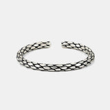 Viking Jewelry Sterling Silver 925 Braid Bangle Men's and Women's Knitted Cufflinks Vintage Punk Rock Style Handwoven Bracelet