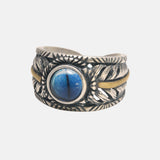 Real 925 Sterling Silver Feather Rings With Evil Eye Charm Mens Rock Ring Drop Shipping Wholesale Vintage Retro Jewelry