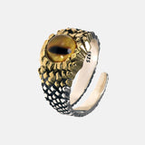 Real Pure Silver S925 Tiger Eye Rings for Men and Women Yellow and Blue Tiger Eye Rings Natural Stone Jewelry