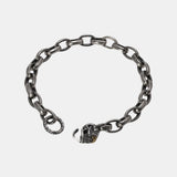 Real 925 Sterling Silver Skull Bracelet for Men Retro Antique Simple Chain Punk Jewelry Free Shipping Items