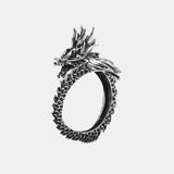 Real Solid 999 Silver Dragon Rings Vintage Men's Adjustable Thai Silver Ring Domineering Men's Fine Jewelry