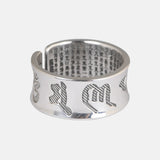 Men Jewelry Religious S999 Sterling Silver Openable Six-character Mantra Heart Sutra Ring