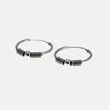 18mm Hoop Earrings for Women 925 Sterling Silver Retro Round Thai Silver Circle Women Jewelry