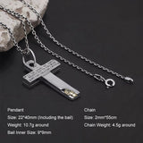 925 Sterling Silver Cross Pendant Necklace Skull Link Chain Respect & Truth Voltaire Quote Necklace Punk Retro Hip Hop Jewelry
