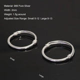 Authentic Sterling Silver 999 Minimalist Ring for Men and Women Personalized Sliding Adjustable Ring for Couples Fine Jewelry