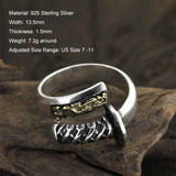 Real Pure 925 Sterling Silver Katana Finger Ring Biker Animal Jewelry Flying Dragon Rings For Men