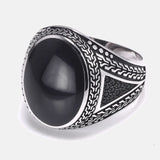 Real Pure Mens Rings Silver s925 Retro Vintage Big Turkish Rings For Men With Color Stones Turkish Jewellery Anel Masculino