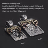 925 Sterling Silver Joker Pendant Necklace for Men Poker Cards Clown Retro Hip Hop Punk Rock Male Jewelry Gift