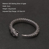 S925 Silver Gothic Antique Live Mouth Articulated Snake Open Ring for Women Men Vintage Thai Silver Color Punk Fashion Jewelry