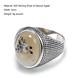 Genuine Solid 925 Sterling Silver Rings Cool Minimalist Couple Rings With Natural Color Stones For Women Mens Turkish Jewelry
