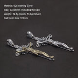 925 Sterling Silver Jesus Crucifix Cross Pendant Men Women Retro Vintage Punk Christ Prayer Amulet Jewelry