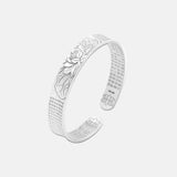 Real Sold 999 Sterling Silver Lotus Bangles For Women Great Compassion Mantra Cuff Bracelets Matte Opening Bracelets & Bangles