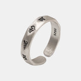 Real 925 Sterling Silver Buddhist Six Characters Mantra Rings for Women and Men Simple Classic Fashion Jewelry