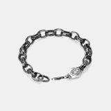 Hand Hammered 925 Sterling Silver Skull Bracelet For Men and Women Eagle Clasp Biker Gothic Rock and Roll Punk Jewelry