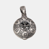 Real 925 Sterling Silver Six True Words Vajra Mantra Pendant Necklace Openable Round Shape Buddhist Jewelry