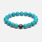 Natural Turquoise Beads Bracelet for Men and Women Lucky Chinese knot Sandalwood Bead 925 Sterling Silver Accessories Jewelry