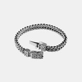 Handmade Braided Real 925 Sterling Silver Lys Punk Bracelets for Men Thai Silver Bracelet Vintage Jewelry